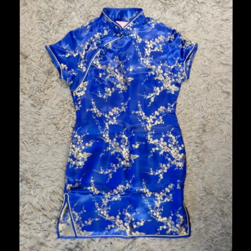 💥Pick 2 For $20💥 Chinese Sparkle Mini Dress Blue